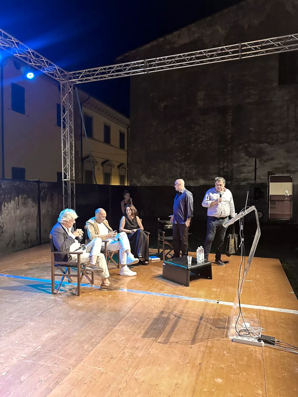 Claudio Francesconi, Annalisa Bugliani e Alberto Giovannetti per l'evento di Nicola Lattanzi e Andrea Pezzi a Pietrasanta Cult